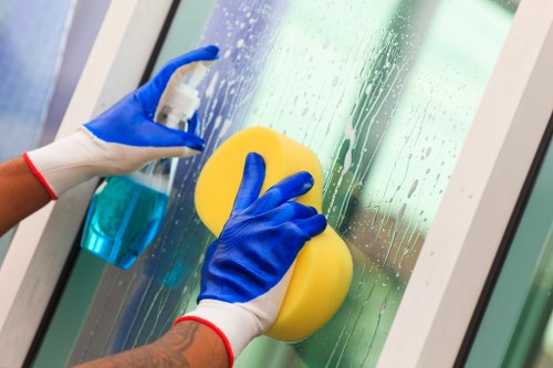 Professional cleaning of construction residue from windows and frames