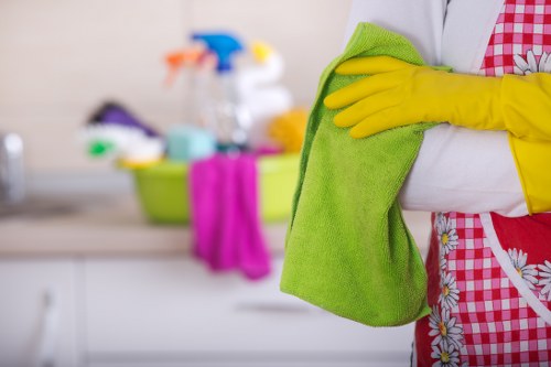 Deep house cleaning supplies and organized tools