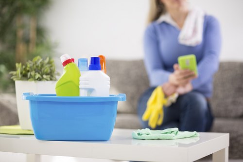 Detailed post-renovation cleaning in a bathroom