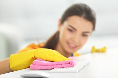 Squeegee and microfiber tools used for streak-free window cleaning
